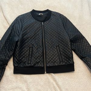 Love fire quilted bomber jacket